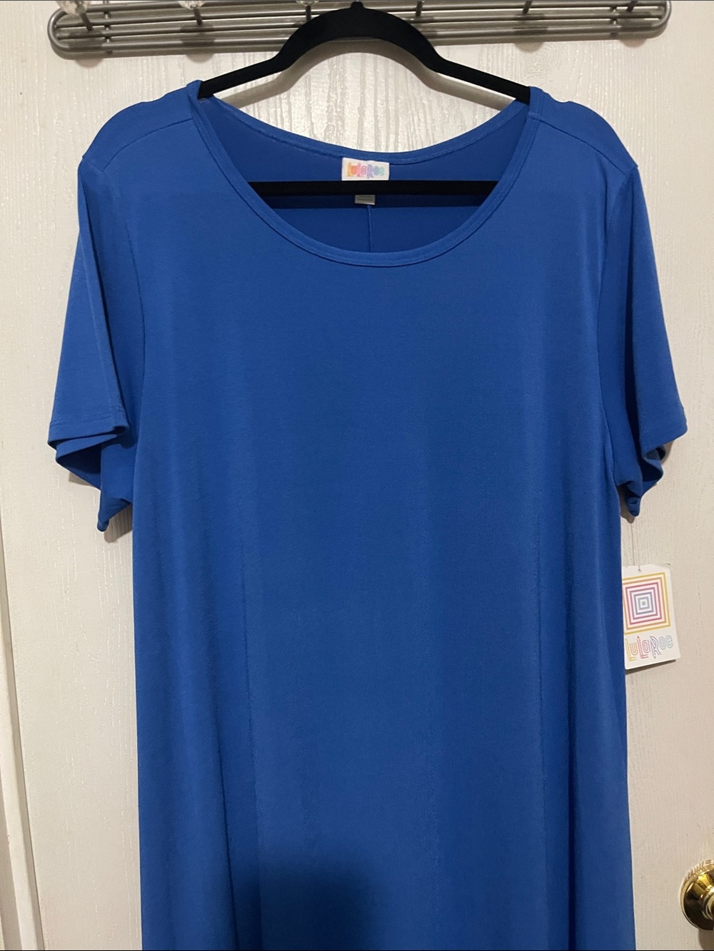LuLaRoe Carly Dress Soft Stretch Crewneck Blue 2XL BNWT